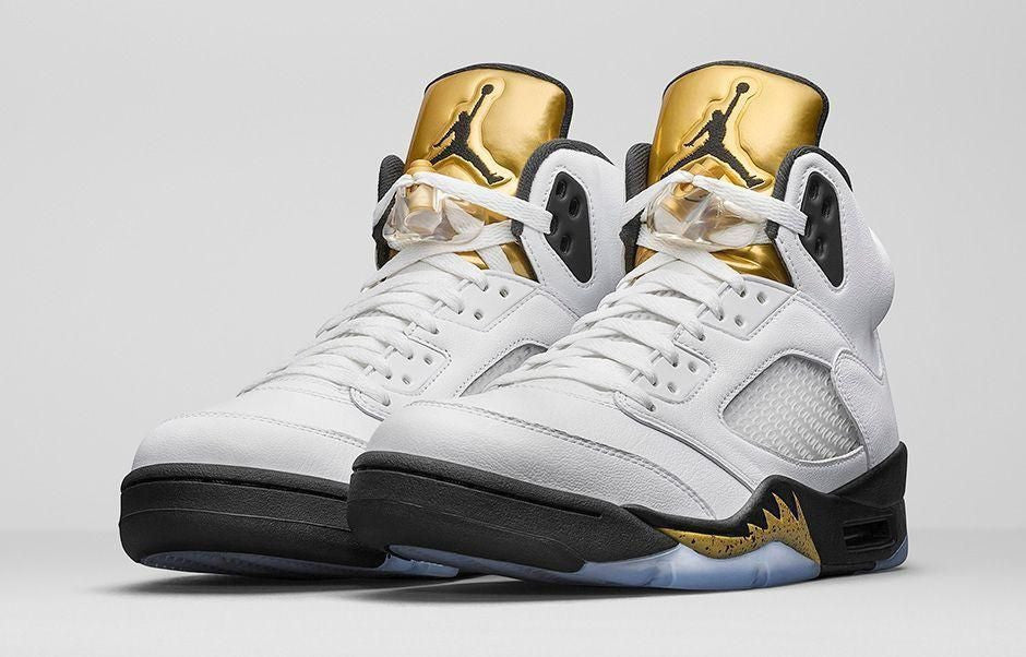 Men's Air Jordan 5 Oympic Gold Medal Shoes