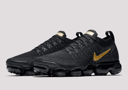 Men's Vapormax 2.0 Flyknit Black Metallic Gold Shoes