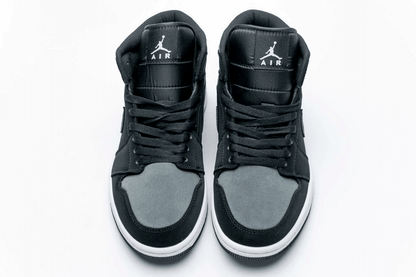 Men's Air Jordan 1 Mid White Black Grey Shoes