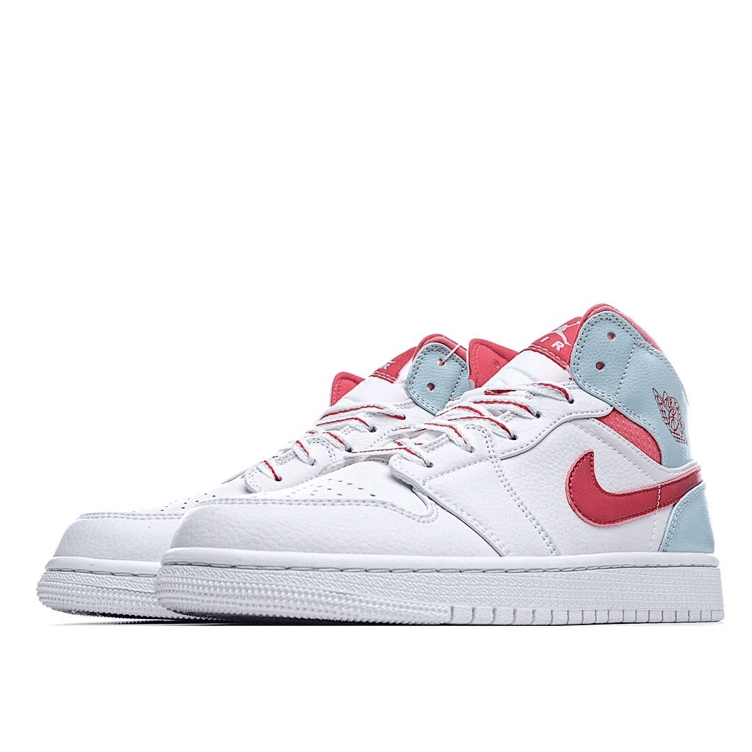 Men's Air Jordan 1 White Blue Pink Shoes
