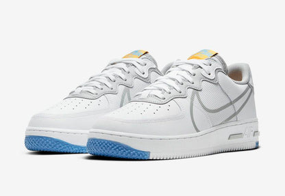 Men's Air Force 1 React Light Smoke and University Gold Shoes