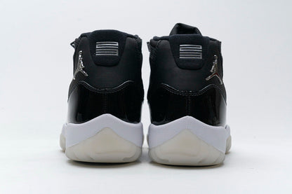 Men's Air Jordan 11 25th Anniversary Black Silver Eyelets Shoes