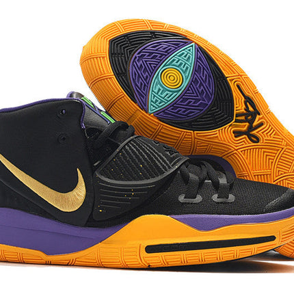 Men's Kyrie 6 Black Purple Yellow Shoes