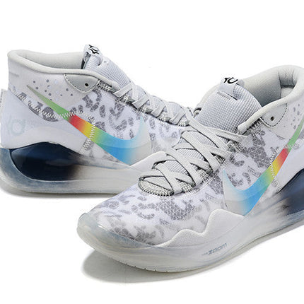 Men's KD 12 White Rainbow Shoes