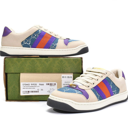 Men's Gucci Screener Purple Red Sneaker Shoes