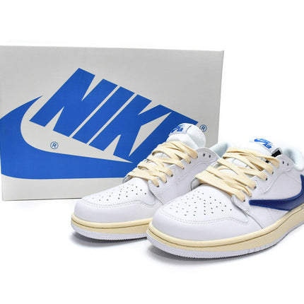 Men's Air Jordan 1 Low x Travis Scott White Blue Shoes