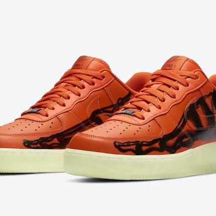 Men's Air Force 1 Orange Skeleton Shoes