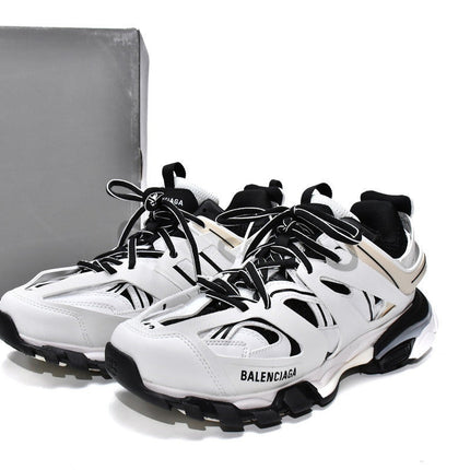 Men's Balenciaga Track Lace-Up Black White Yellow Shoes