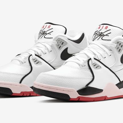 Men's Air Flight 89 White Black University Red Shoes