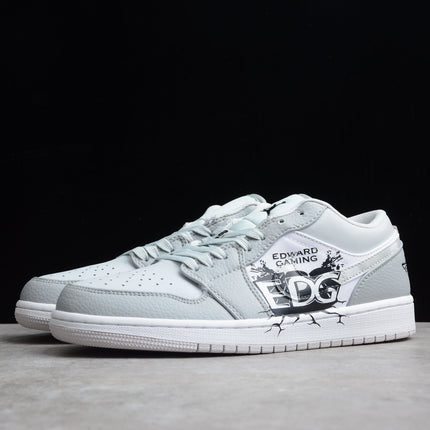 Men's Air Jordan 1 EDG Low White Camo Shoes