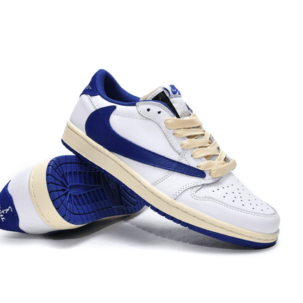 Men's Air Jordan 1 Low x Travis Scott Blue Bottom Shoes