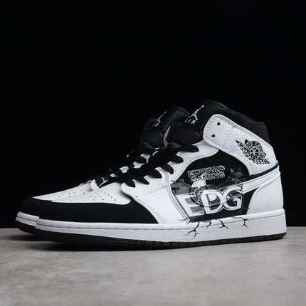 Men's Air Jordan 1 EDG Mid White Black Shoes