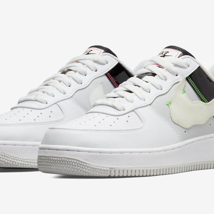 Men's Air Force 1 Black Green Swoosh Shoes