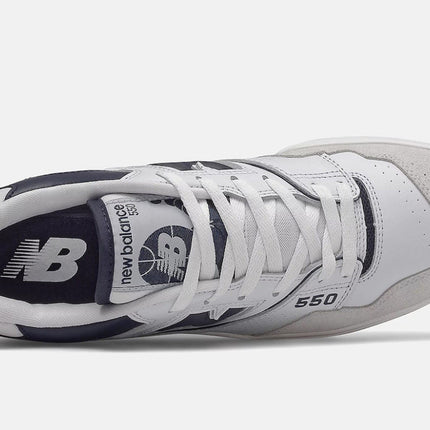 Men's New Balance 550 Arriving in White Navy Shoes