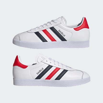 Men's Adidas x Gucci Gazelle White Legend Ink Collegiate Red Shoes
