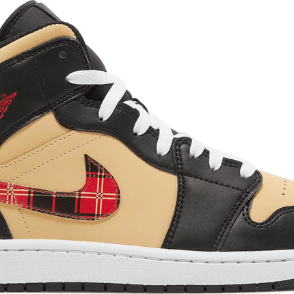 Men's Air Jordan 1 Mid Tartan Swoosh Shoes