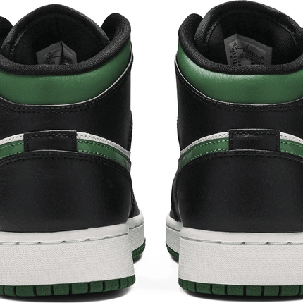 Men's Air Jordan 1 Mid GS Black Pine Green Shoes