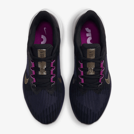 Men's Air Zoom Winflo 9 Black Blackened Blue Cave Purple Gold Suede Shoes