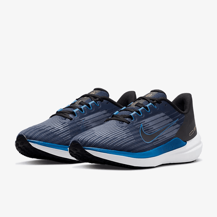 Men's Air Zoom Winflo 9 Obsidian Dark Marina Blue Shoes
