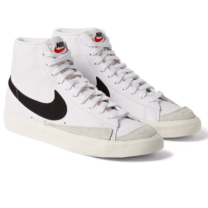 Men's Blazer Mid 77 White And Black Shoes