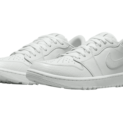 Men's Air Jordan 1 Low Golf White Crocodile Shoes