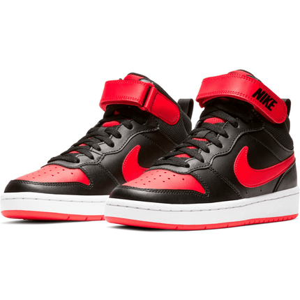 Men's Court Borough Mid 2 Black University Red Shoes