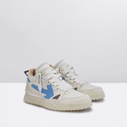 Men's Off White Men Mid -Top Sponge Sneaker In White Light Blue