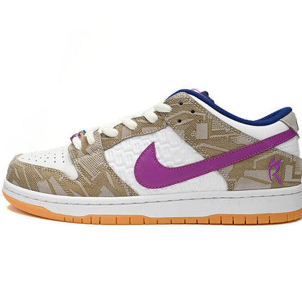 Men's SB Dunk Low White Blue Purple Shoes