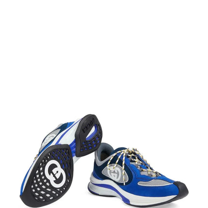 Men's Gucci Run Lace-Up Blue Sneakers