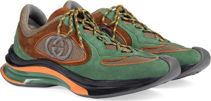 Men's Gucci Run Lace-Up Green Sneakers