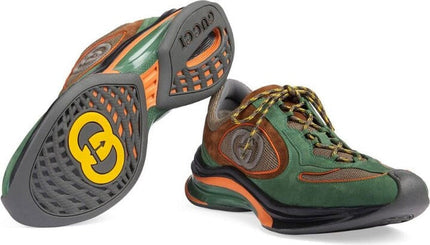 Men's Gucci Run Lace-Up Green Sneakers