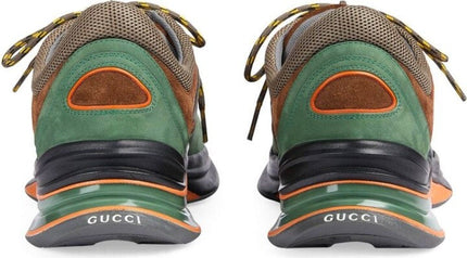 Men's Gucci Run Lace-Up Green Sneakers