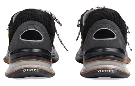 Men's Gucci Run Suede Black Grey Suede Sneakers