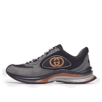 Men's Gucci Run Suede Black Grey Suede Sneakers