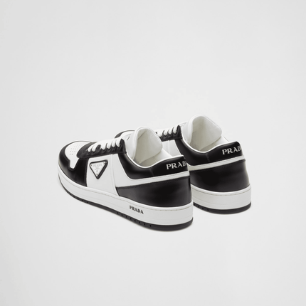 Prada Downtown Leather Black White Sneakers