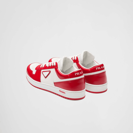 Prada Downtown Leather Lacquer Red Sneakers