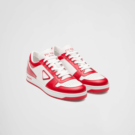 Prada Downtown Leather Lacquer Red Sneakers