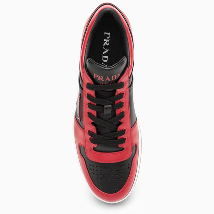 Prada Downtown Leather Red Black Sneakers