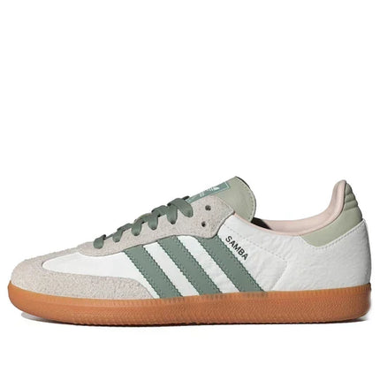 Men's Adidas Samba Cloud White Silver Green Shoes