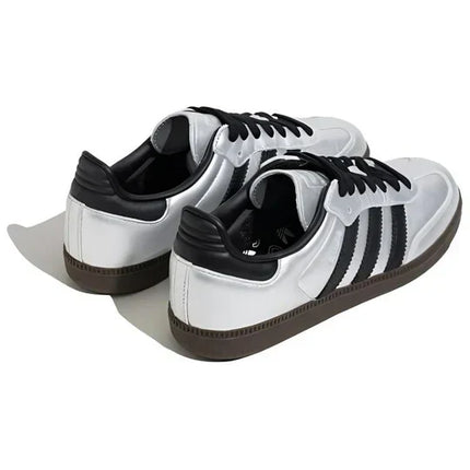 Men's Adidas Samba Silver Metallic Black Gum Shoes