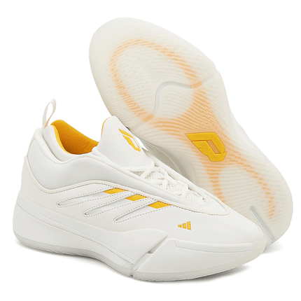 Men's Adidas Dame 9 White Yellow Shoes