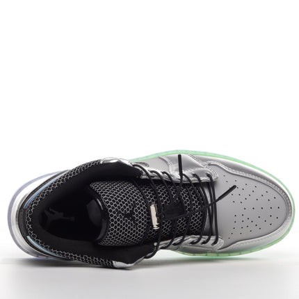 Men's Air Jordan 1 Metallic Silver Gradient Shoes