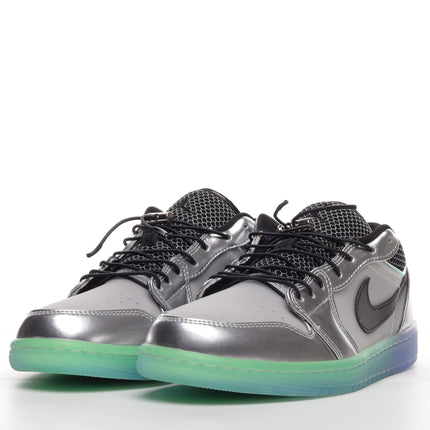 Men's Air Jordan 1 Metallic Silver Gradient Shoes