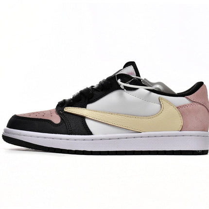 Men's Travis Scott x Air Jordan 1 Low Black Red Shoes
