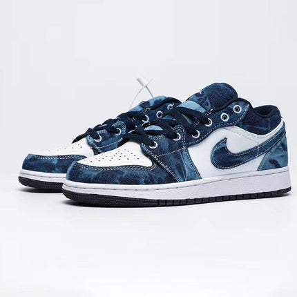 Men's Air Jordan 1 Washed Denim Shoes