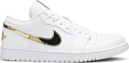 Men's Air Jordan 1 White Metallic Gold Shoes