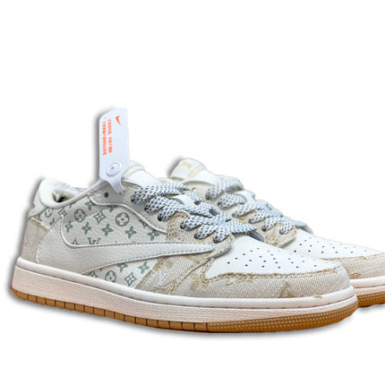 Men's Nike LV x Travis Scott x Air Jordan 1 Low Shoes