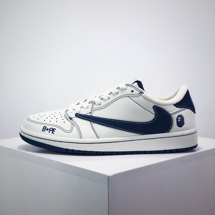 Men's Nike Travis Scott x Fragment Design x Jordan Air Jordan 1 Low OG SP BAPE Shoes
