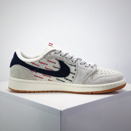 Men's Travis Scott x Fragment Design x Air Jordan 1 Low OG Supreme Shoes