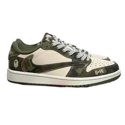 Men's Air Jordan 1 Low x BAPE ' Army Green' Shoes